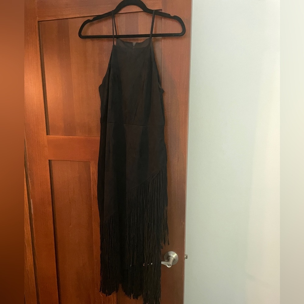 Alexia admor New York black suede fringe dress size XS worn twice